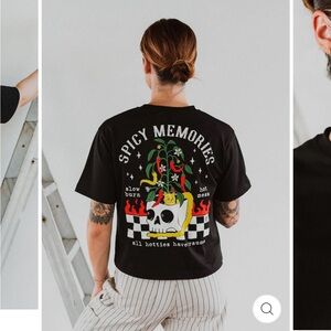 Octopied mind spicy memories cotton boxy crop t shirt medium